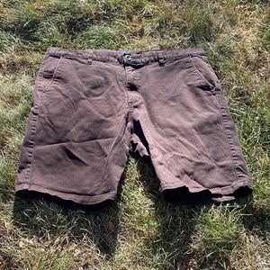RVCA Flat Front Shorts 36 Brown